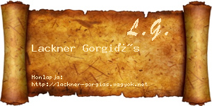 Lackner Gorgiás névjegykártya